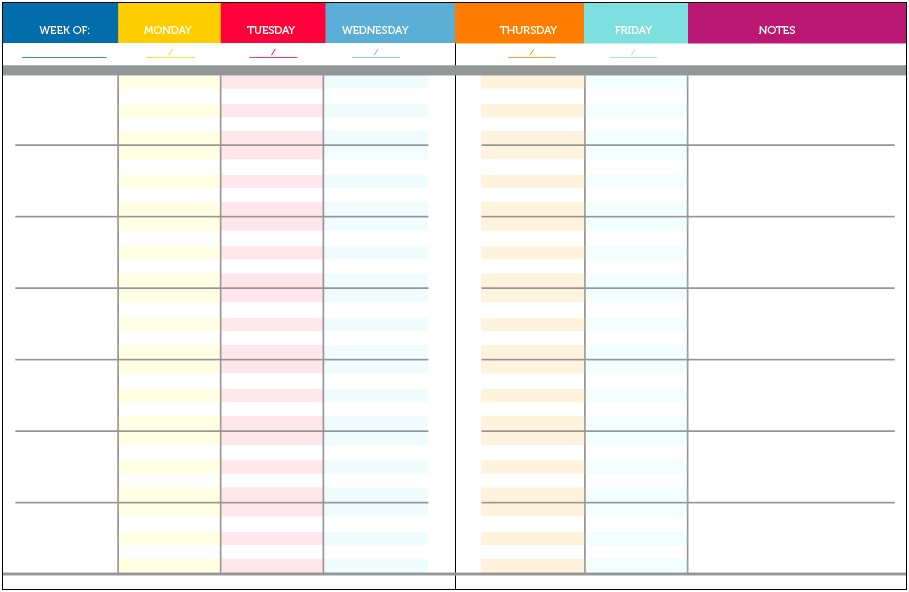 High School Weekly Lesson Plans Template