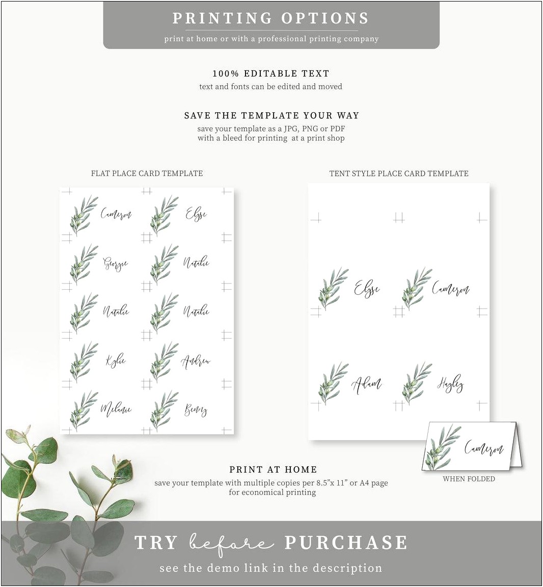 His And Hers Studio Place Cards Template