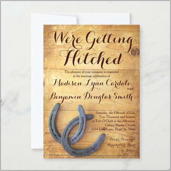 His And Hers Wedding Invitations With Horse Shoes
