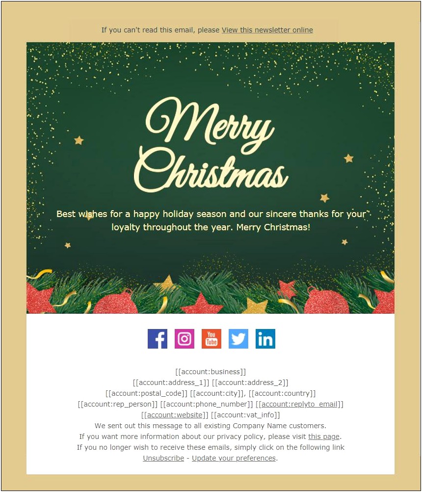 Holiday Greeting Email Templates On Word