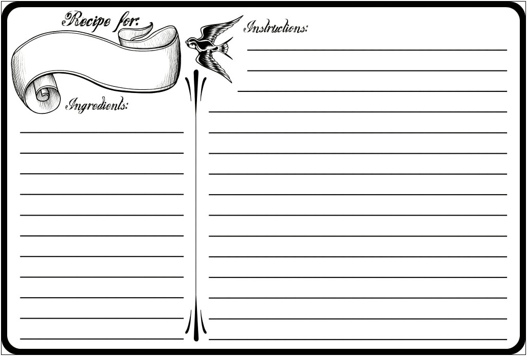 Holiday Recipe Card Template For Word 4x6