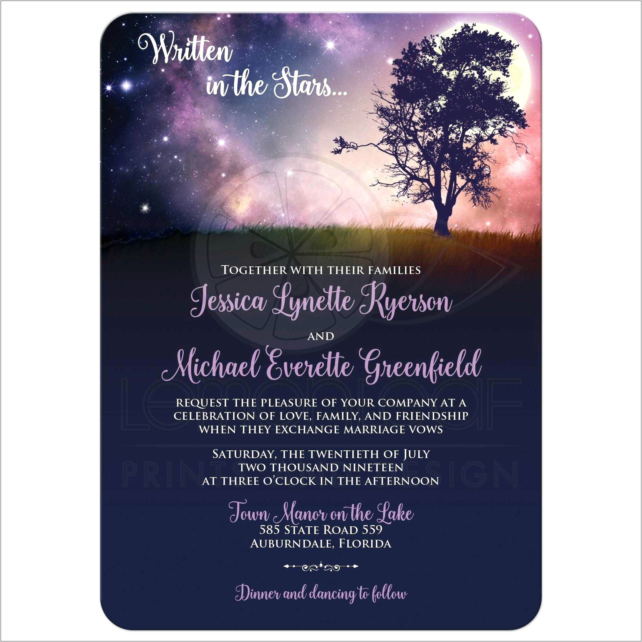 Hollywood Movie Glamour Pink Star Wedding Invitations Format