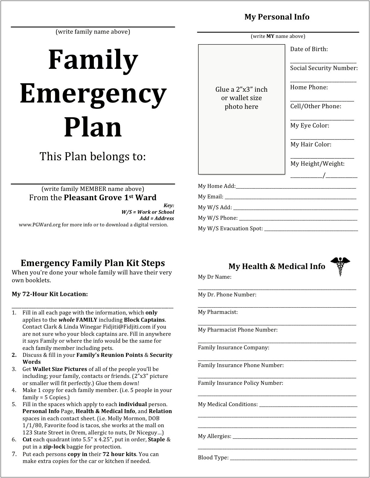 Home Daycare Printable Daycare Emergency Preparedness Plan Template