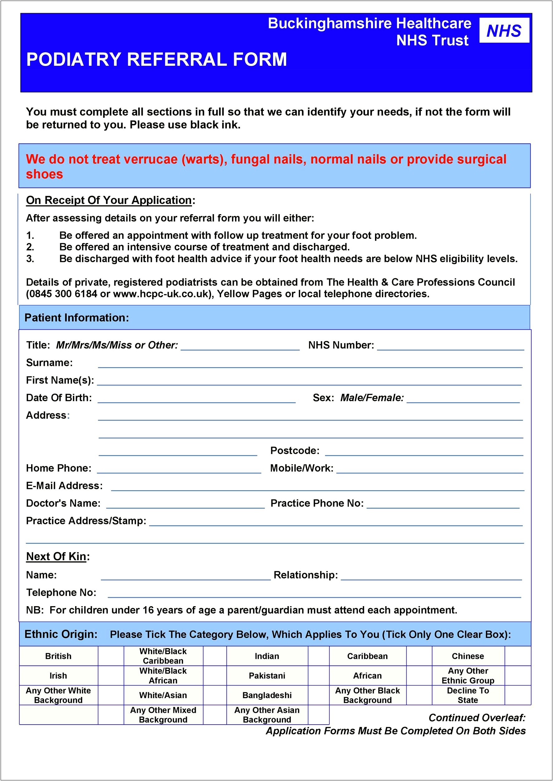 Home Health Referral Form Template Word
