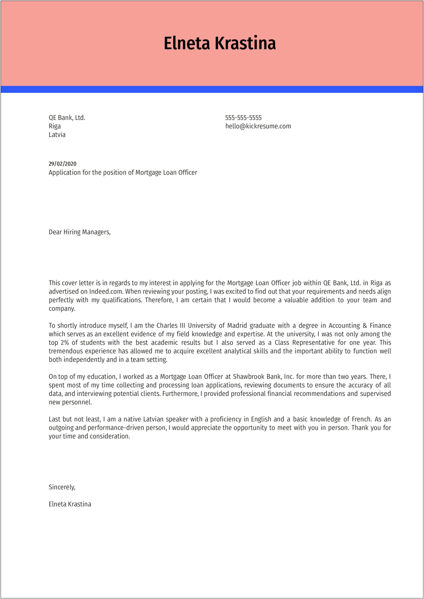 Home Loan Offer Letter Template From Bank Manager