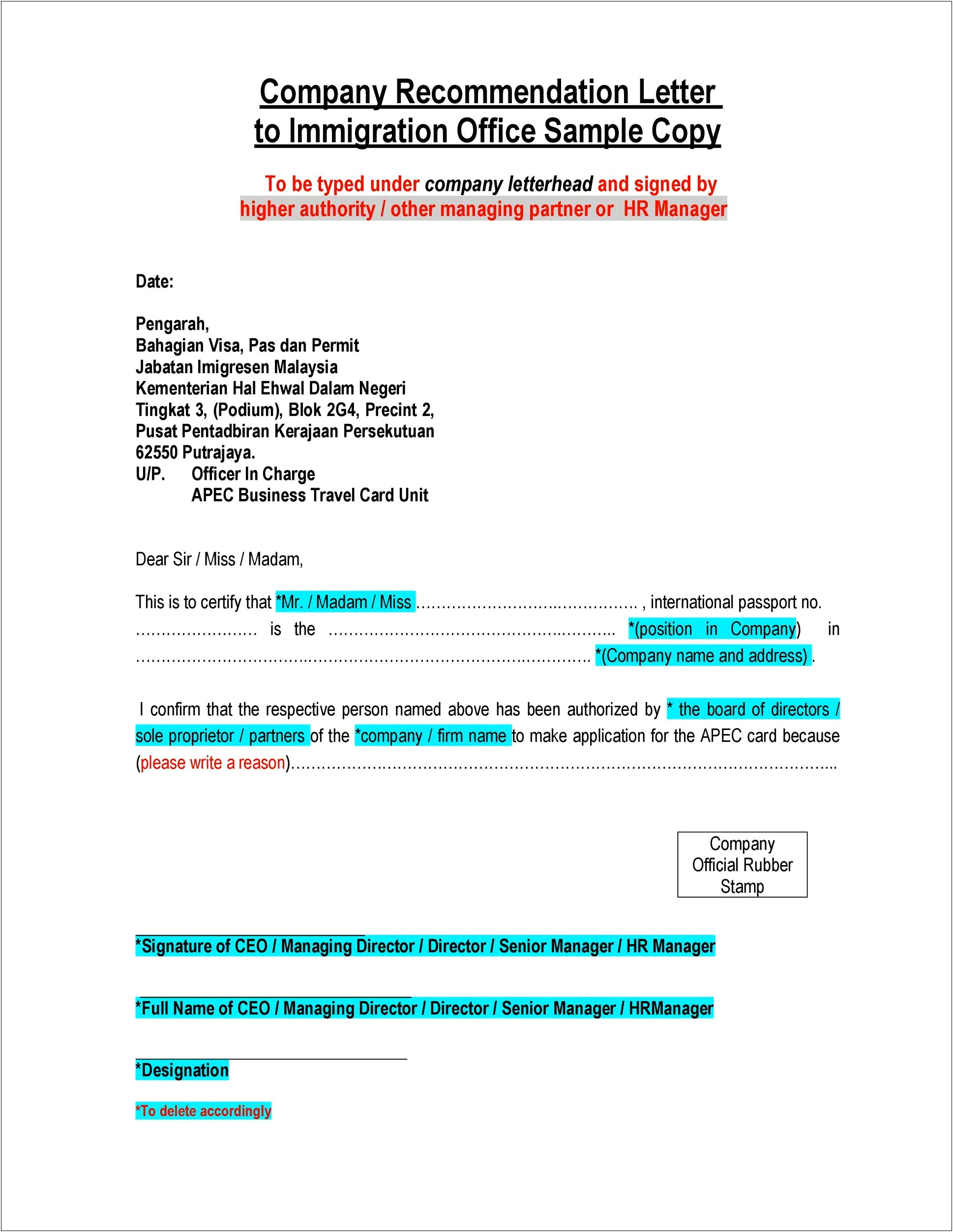 Home Office Character Reference Letter Template Uk