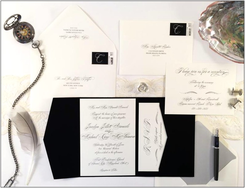 Homemade Black And White Wedding Invitations