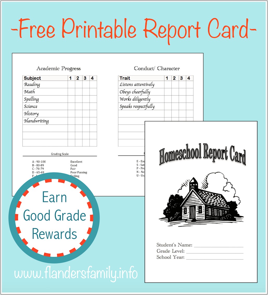 Homeschool High School Report Card Template