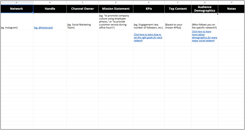 Hootsuite Social Media Marketing Plan Template