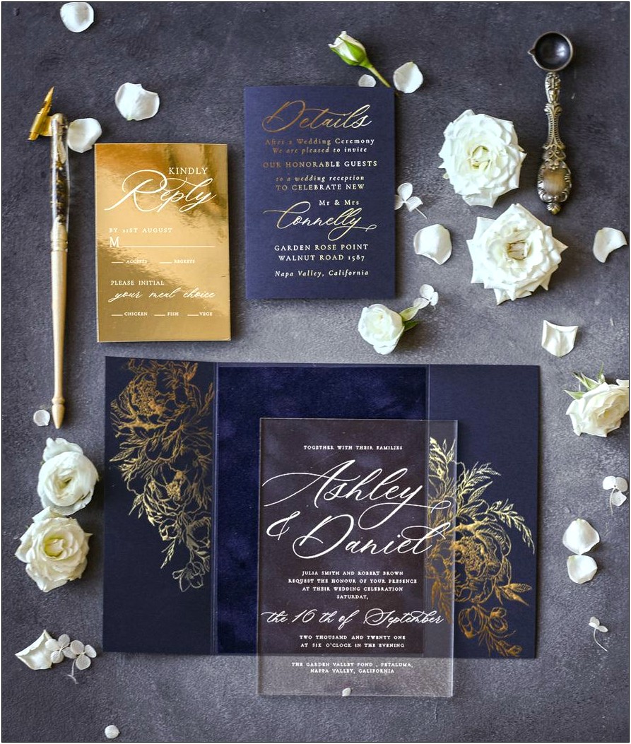 Hot Pink And Royal Blue Wedding Invitations