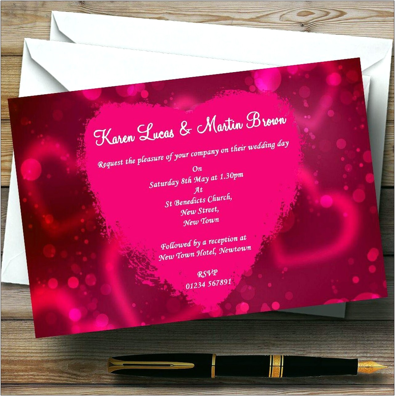 Hot Pink In To Address A Wedding Invitation