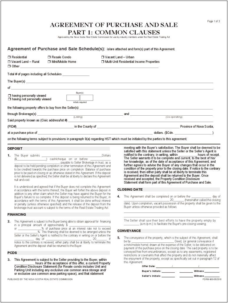 House Purchase Agreement Template Word Document