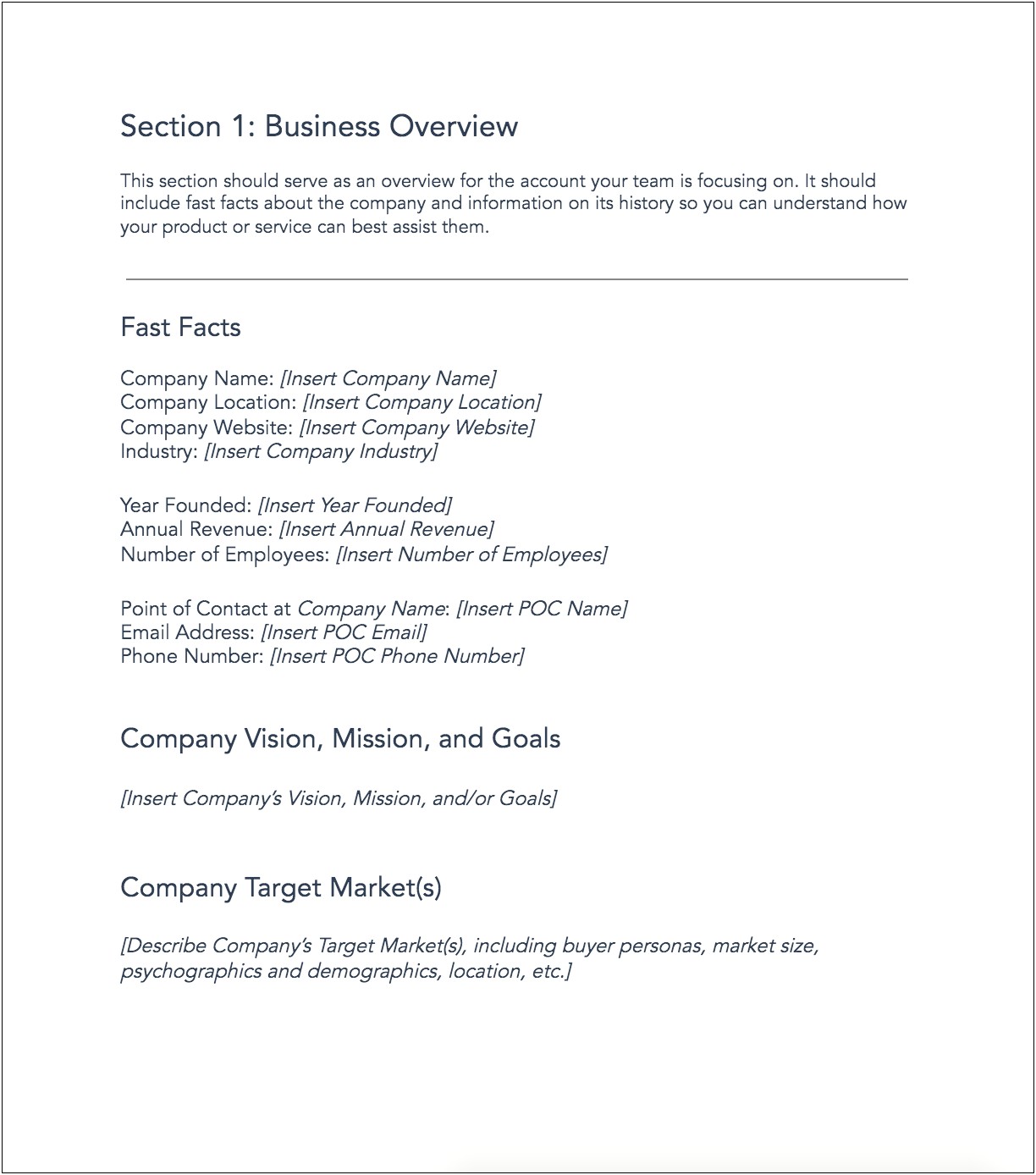 Hubspot Strategic Account Management Plan Template