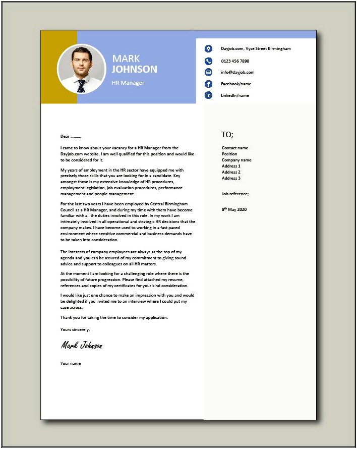 Human Resource Officer Cover Letter Template