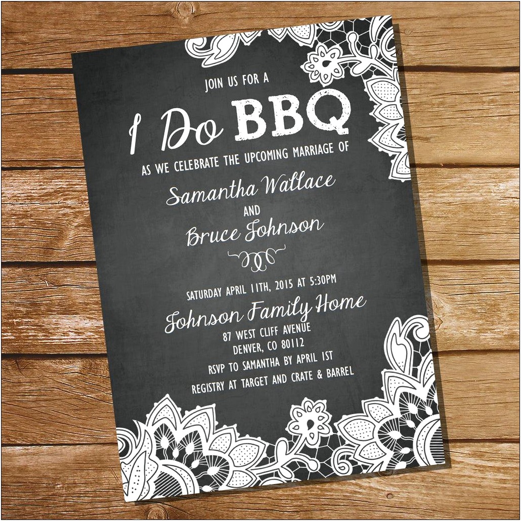 I Do Bbq Printable Wedding Invitation