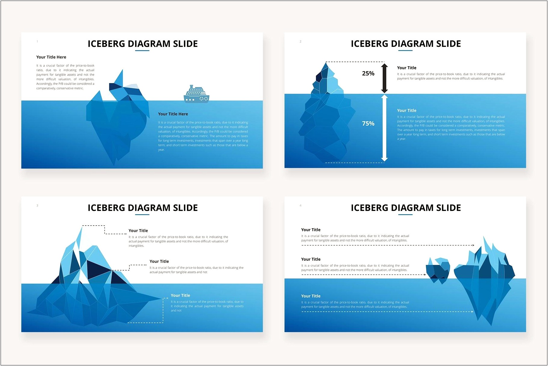 Iceberg Diagram Template For Ppt Or Word