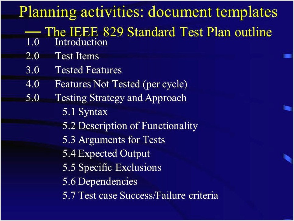 Ieee Testing Plan Template 829 Format