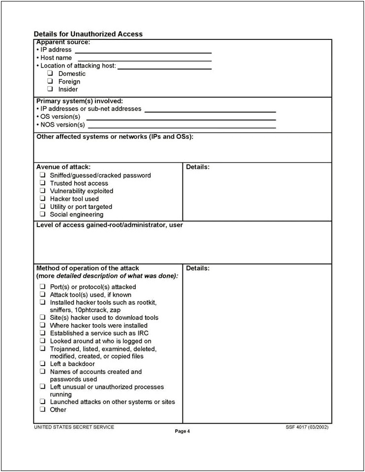 Incident Response Plan Template For Writing