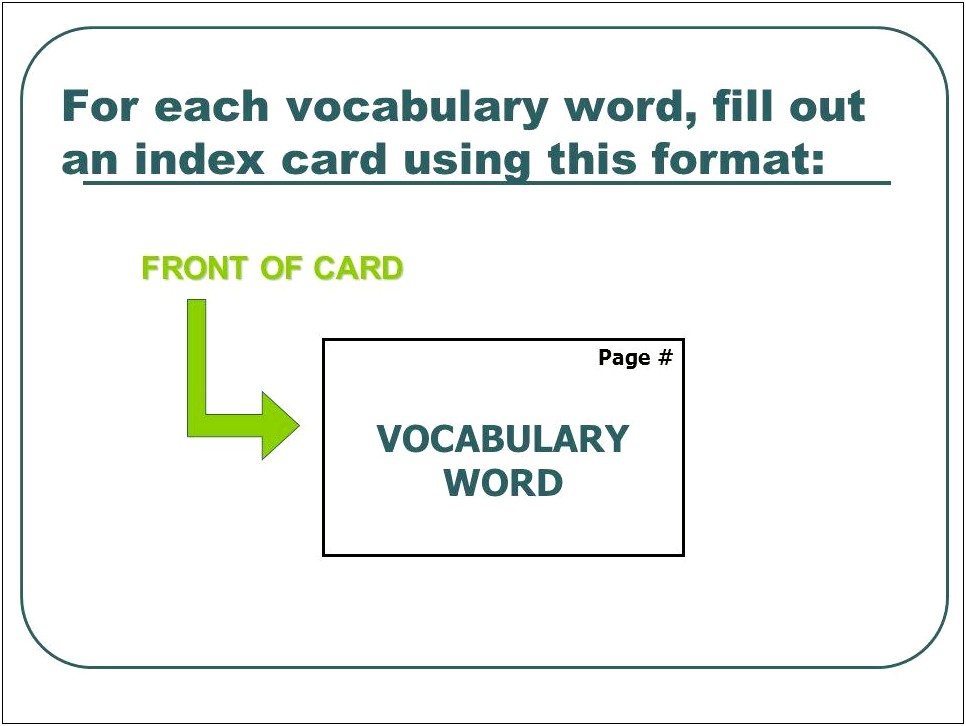 Index Card Template For Word 2007