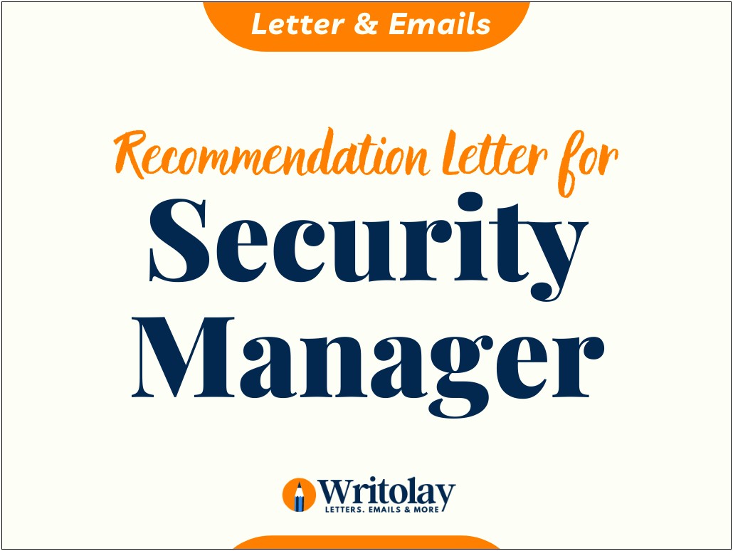 Indirect Letter Of Recommendation Template For Security Guard