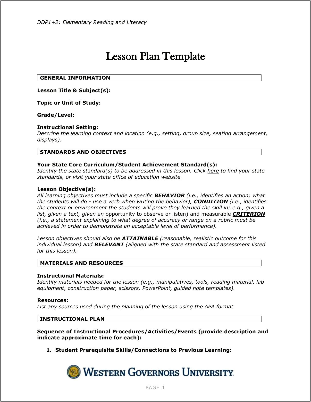 Individual Learning Plans For Students Templates