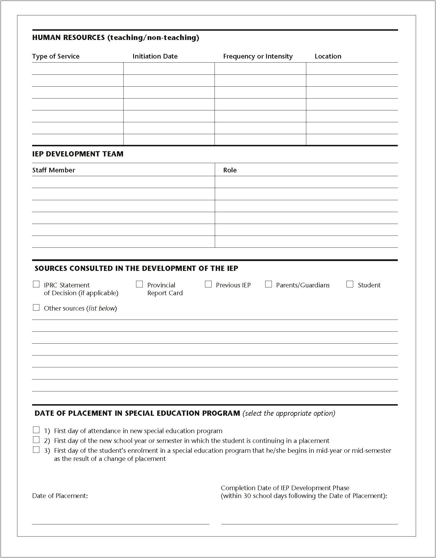 Individualized Program Plan Ipp Template For Ells