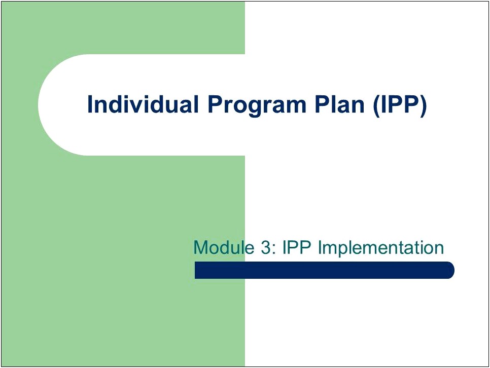 Individualized Program Plan Ipp Template For English Language