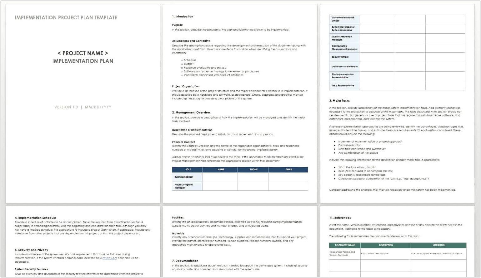 Information System Implementation Plan Template Document