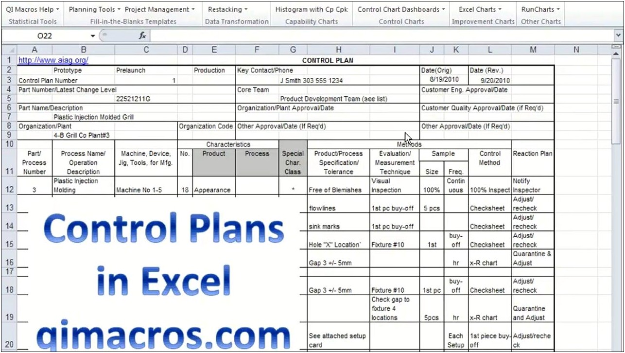 Inspection And Test Plan Excel Template