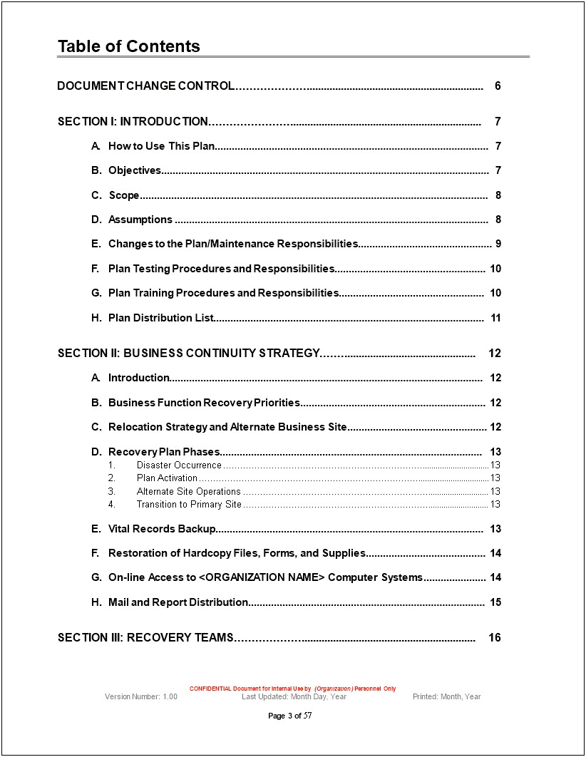 Insurance Needs Analysis Template For Business Continuity Plan