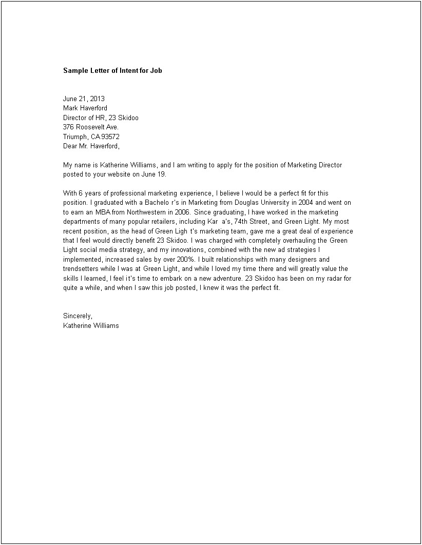 Intent To Return Home Letter Template Sample Letter