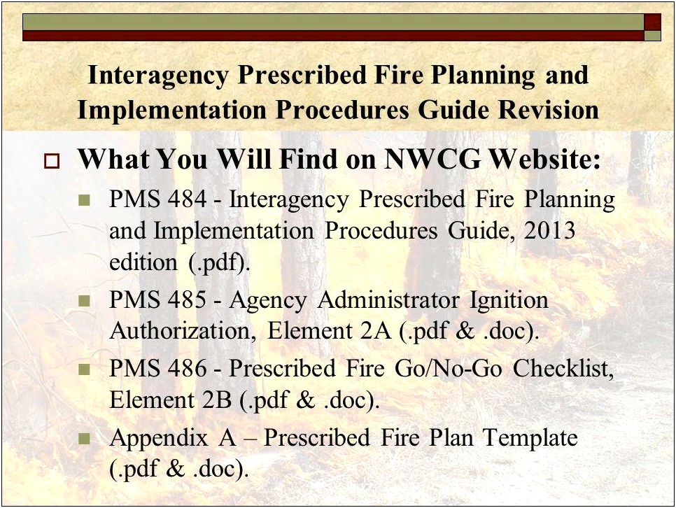 Interagency Prescribed Fire Burn Plan Template