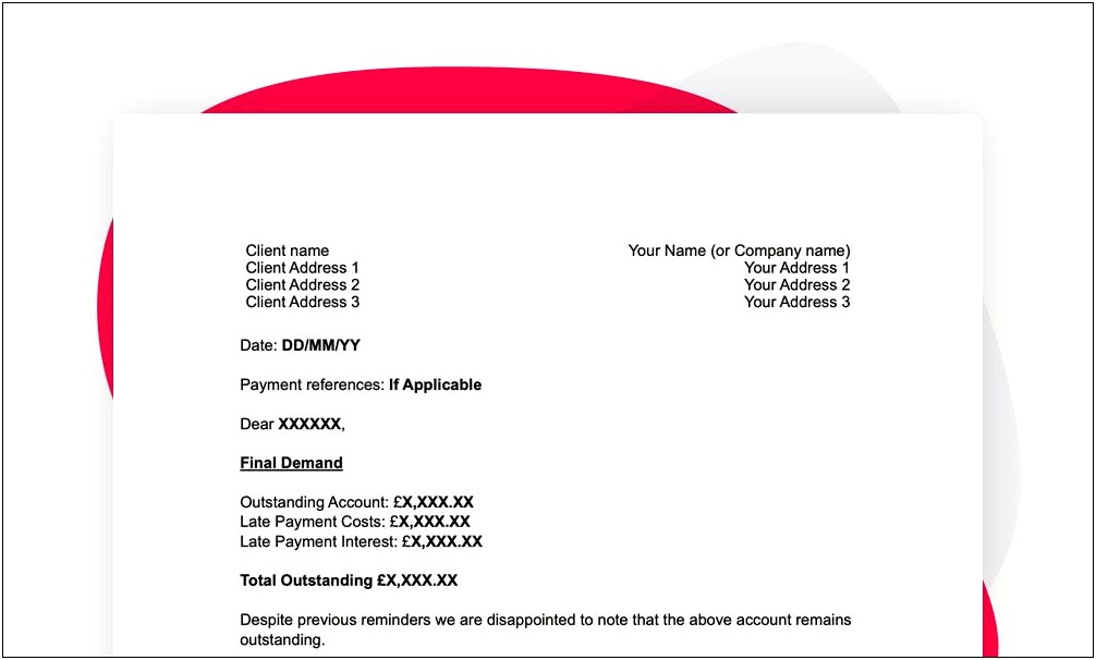 Interest And Late Fees Letter Template