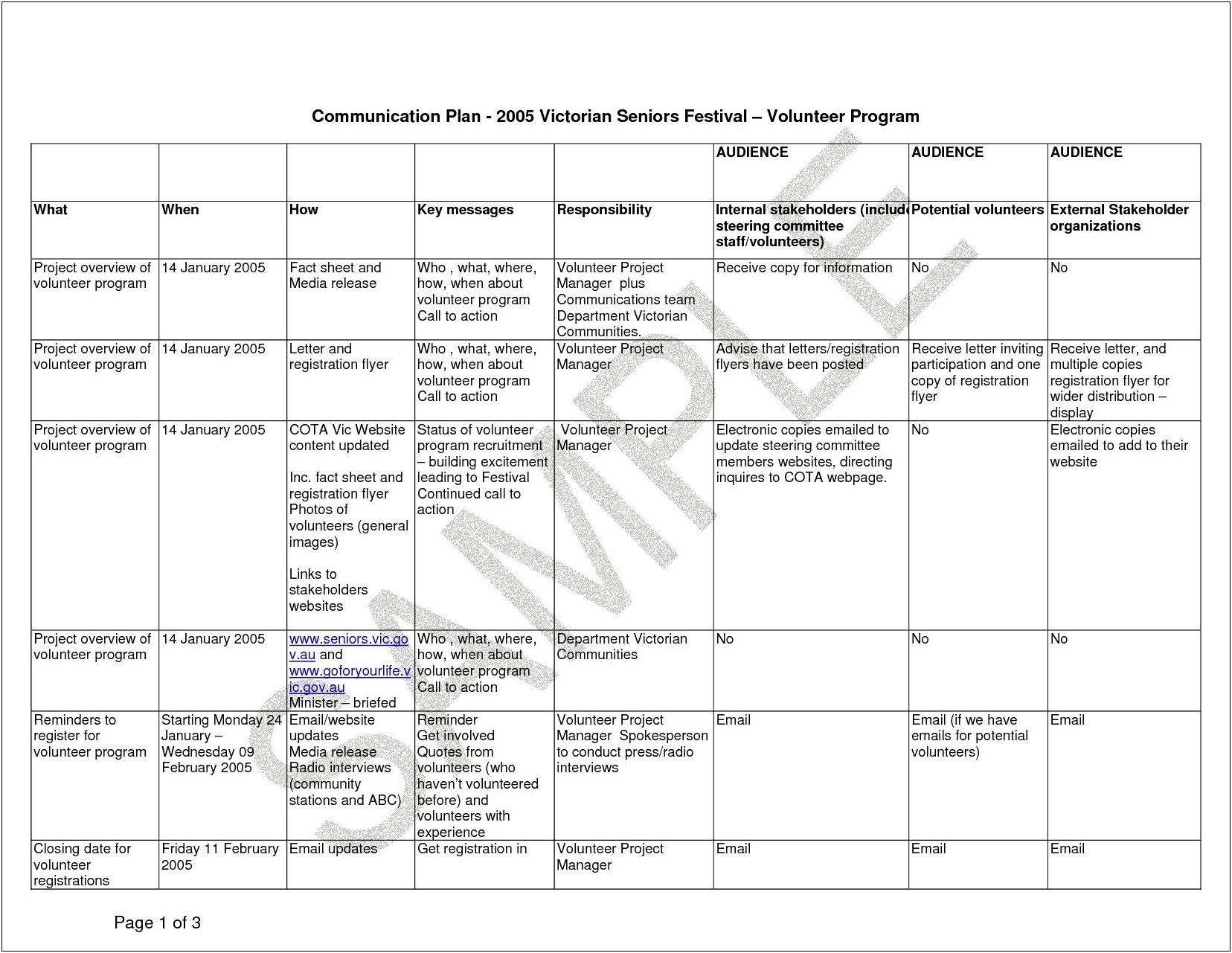 Internal And External Communication Plan Template