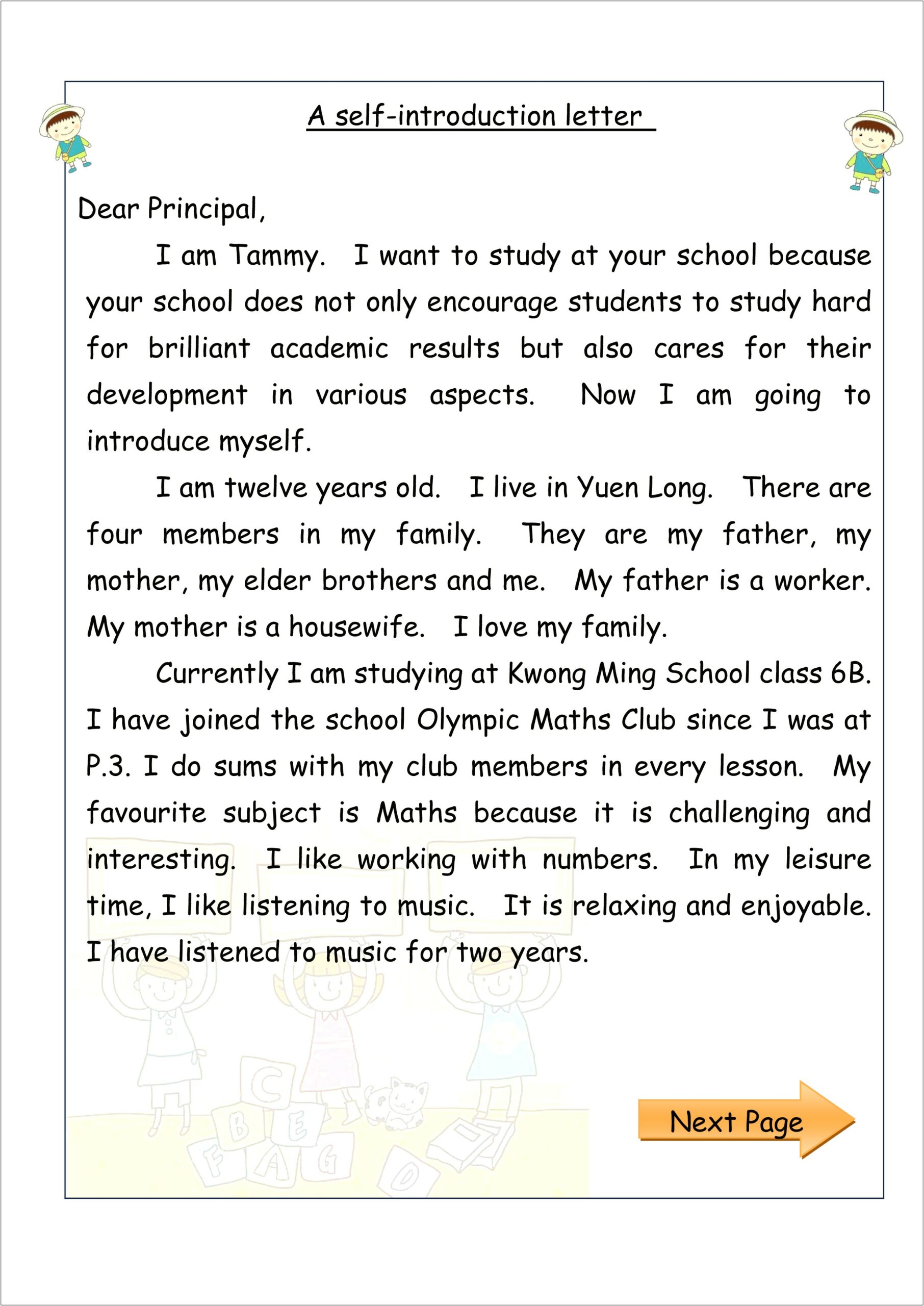 Introduction Letter From Teacher To Parent Template