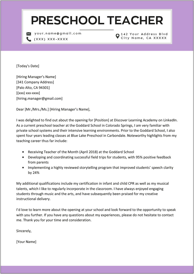 Introduction Letter To Parents From Teacher Template