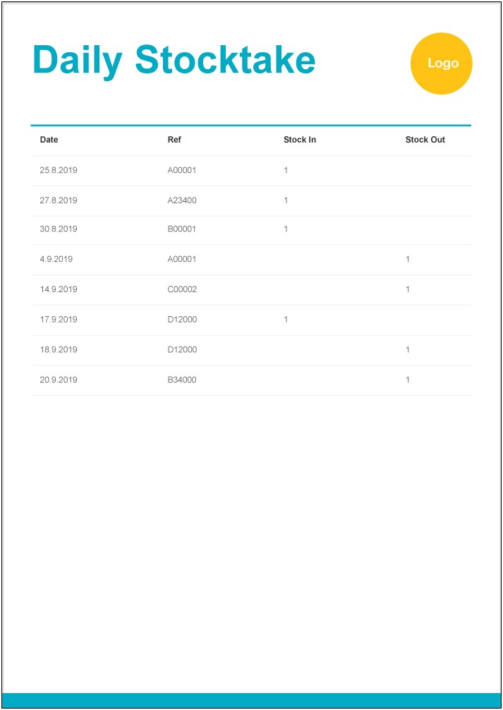 Inventory And Record Keeping Plan Template