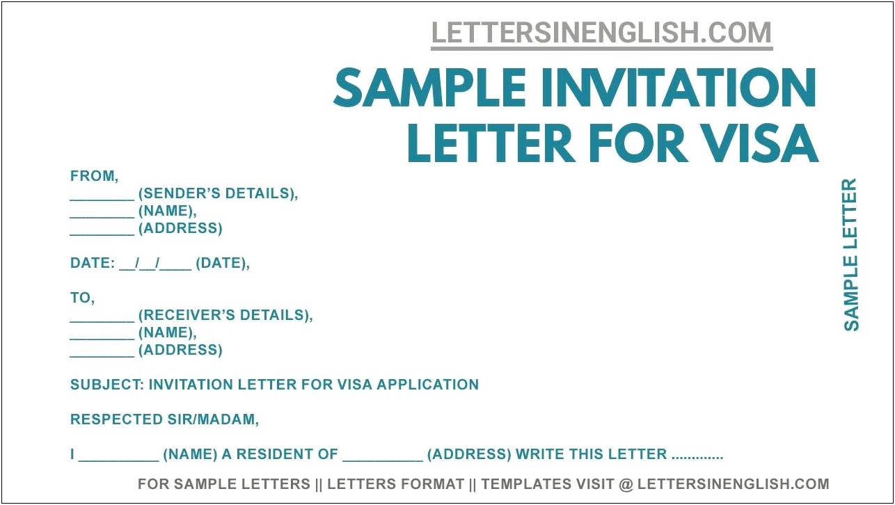 Invitation Letter For Tourist Visa Template