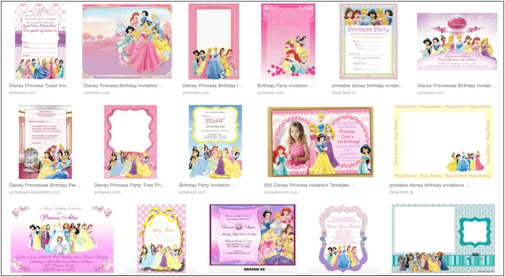 Invitation Princess Template For Word Free