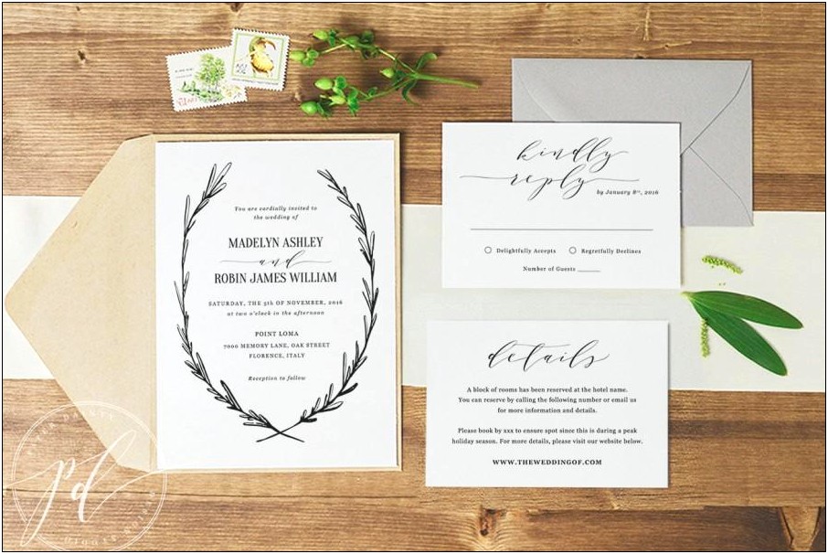 Invitation Template For Word 4 Per Page