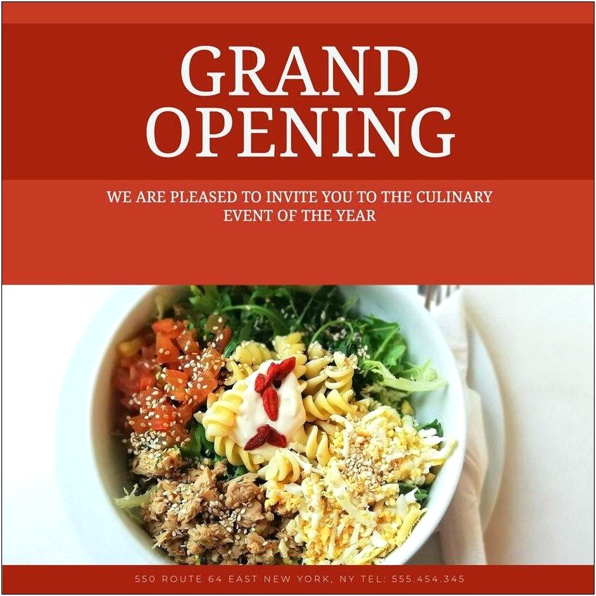 Invitation To A Grand Opening Wording Template