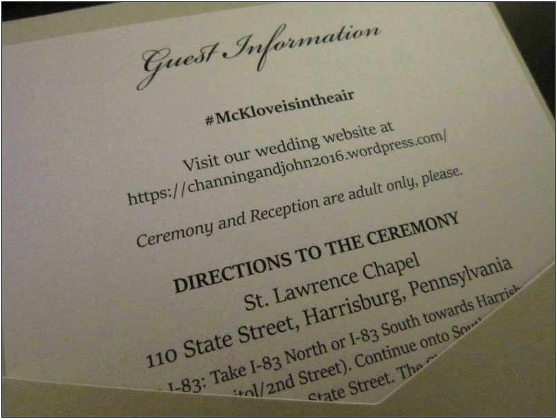 Invitation To Wedding But Not Reception