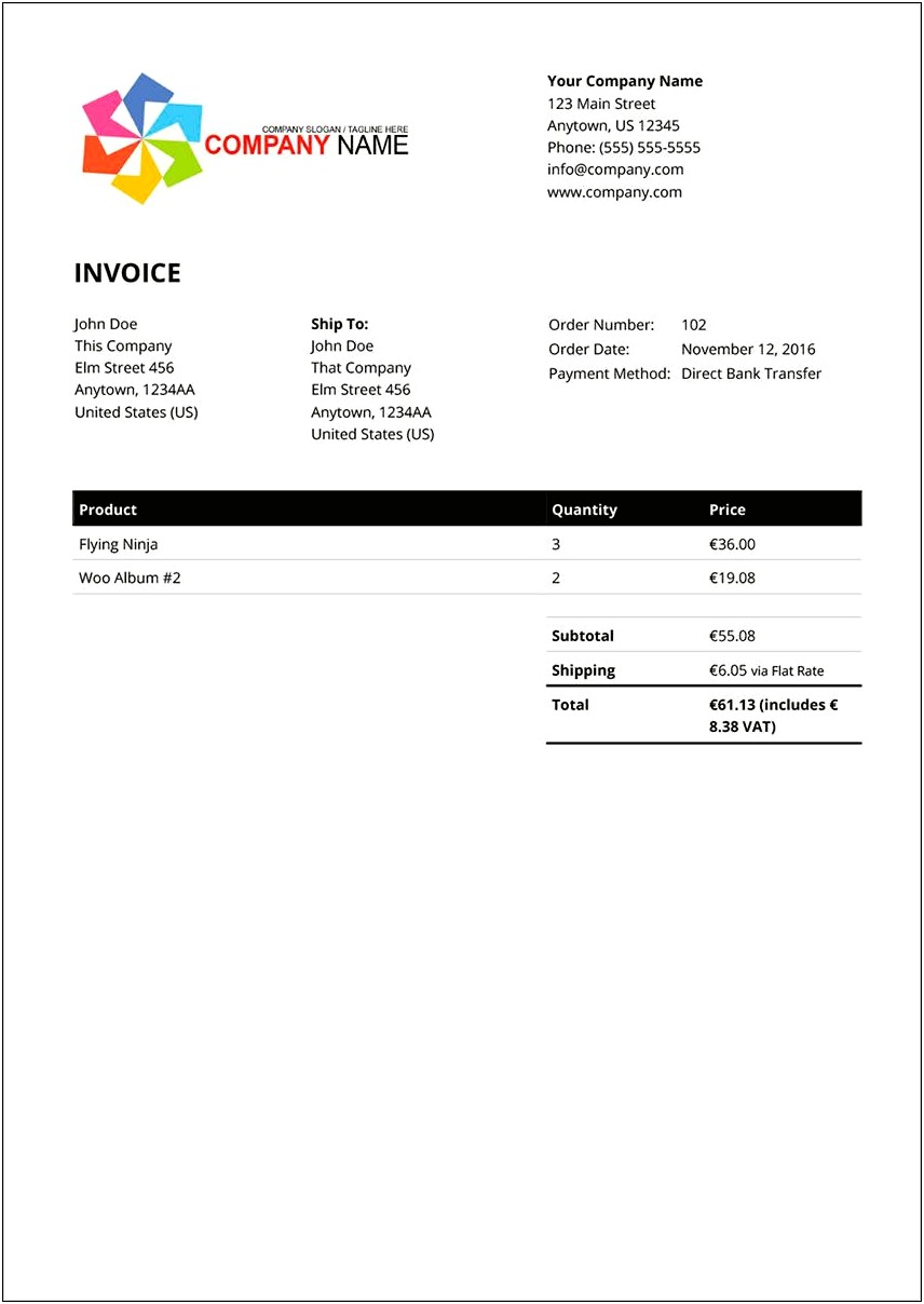 Invoice Letter Requiring Deposit Prior To Service Template