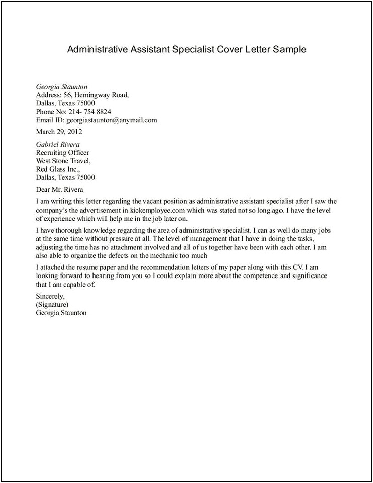 It Assistant Cover Letter Sample Templates