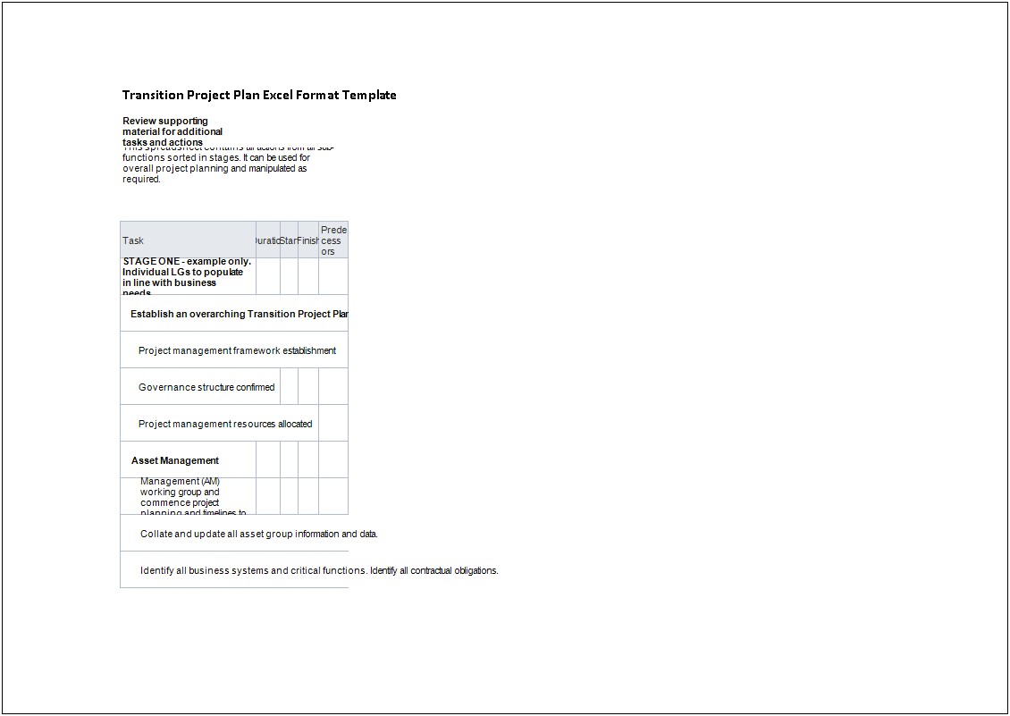 It Project Plan Template In Excel Format