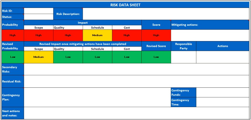 It Project Risk Management Plan Template