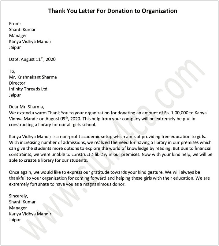 Item Donation Request Letter Template For Nonprofit