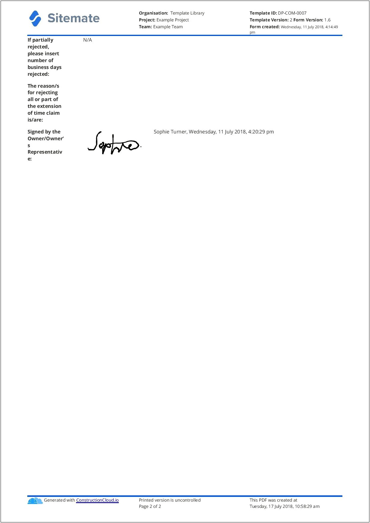 Jct Extension Of Time Letter Template