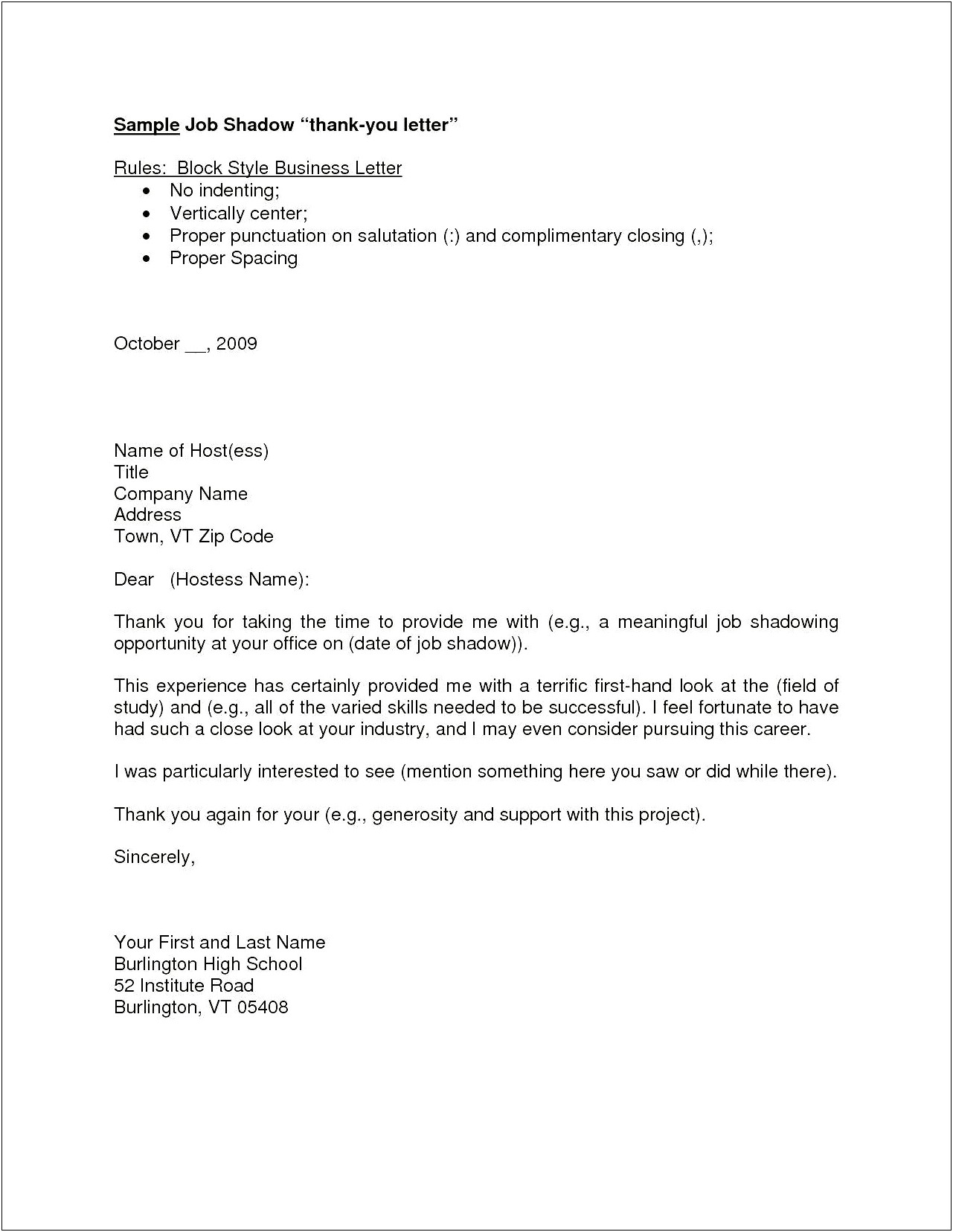 Job Interview Thank You Letter Email Template