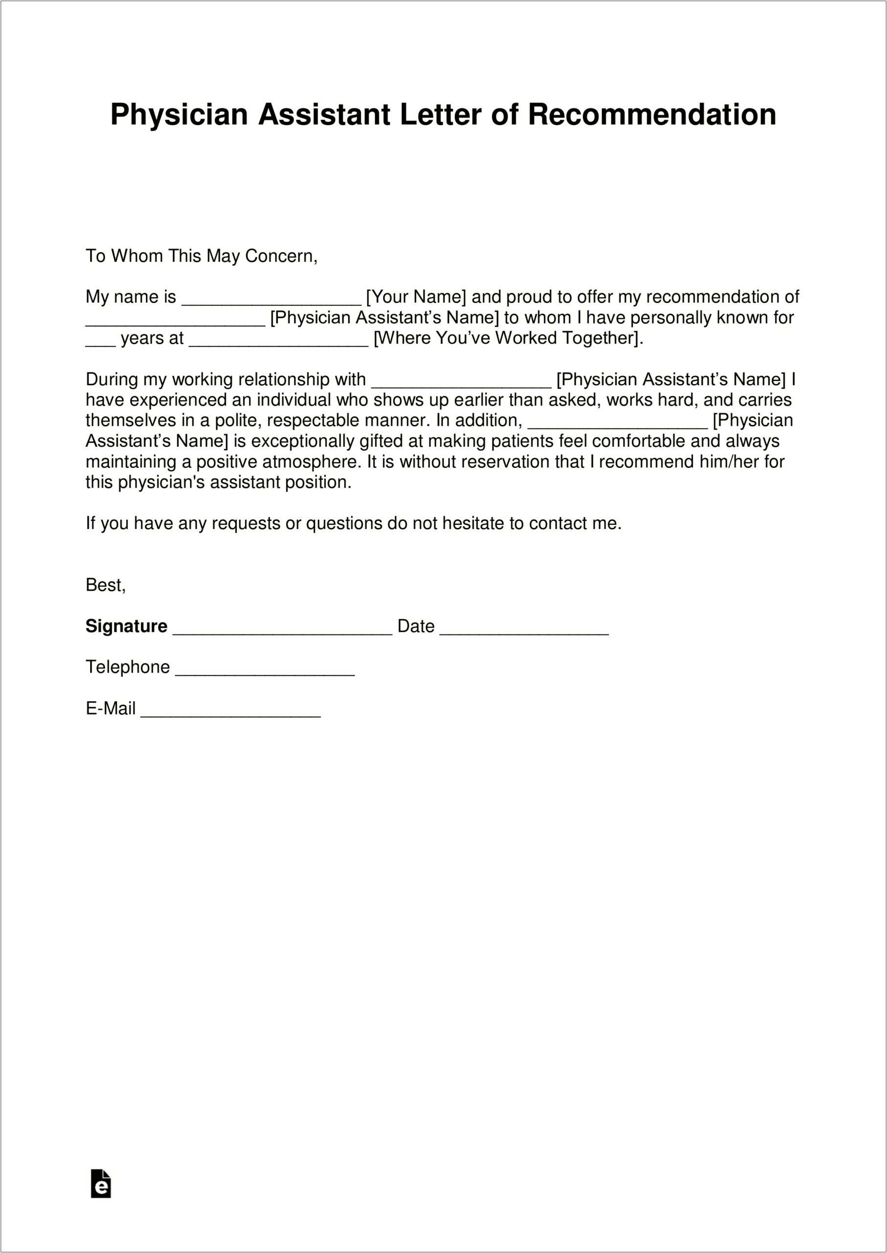 Job Recommendation Letter Sample Template Doc